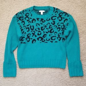 Nine West Green Leopard Sweater